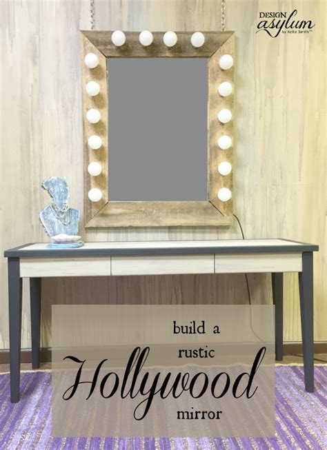 You can customize your own vanity mirror light by using different materials, in this project, led strip is used. DIY: Rustic Hollywood Mirror - Design Asylum Blog | by Kellie Smith