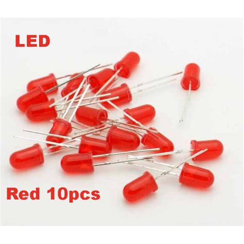 Red 5mm Led Diffused Pack Of 10 Buy Online Electronic Components