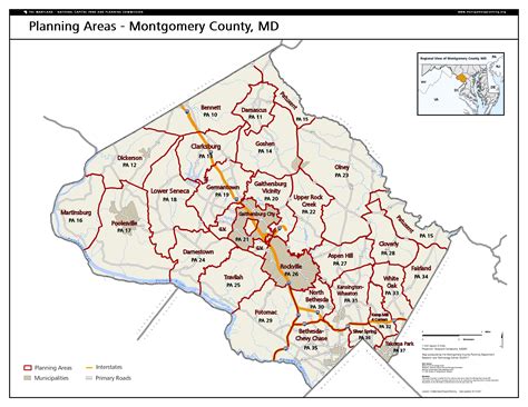 Montgomery County Md Wall Map Color Cast Style By Mar
