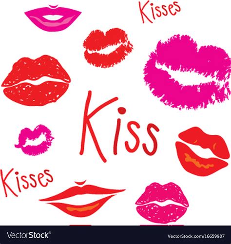 Mouth Kiss Cartoon Royalty Free Vector Image Vectorstock