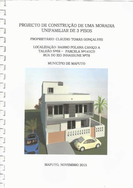 Projecto De ConstruÇÃo De Uma Moradia De 3 Pisos