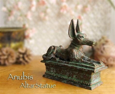 Anubis The Jackal Altar Statue Handcrafted Kemetic Votive