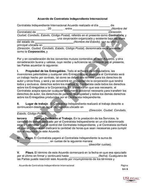 Hillsborough Florida Acuerdo De Contratista Independiente Internacional