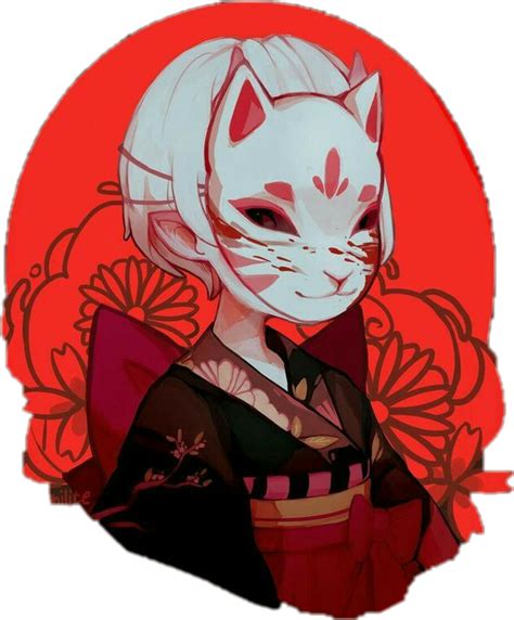 Kitsune Girl Mask Freetoedit Sticker By Cherrykiller127