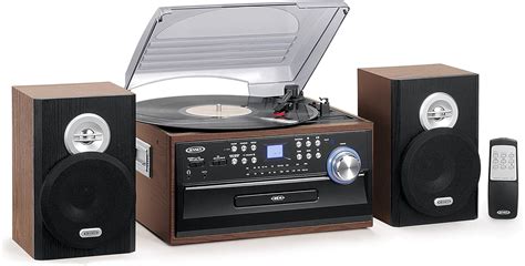 jensen 3 speed turntable music system limited edition jta475w lcd display with front loading cd