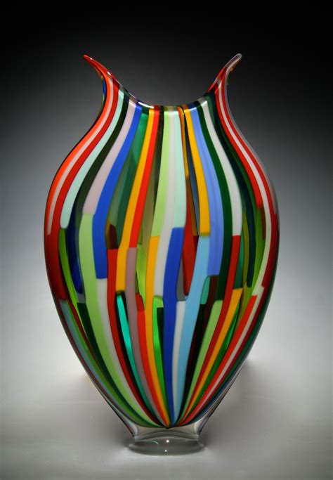 Art Glass Vessel A Veritable Rainbow Weaves Across This Exquisite