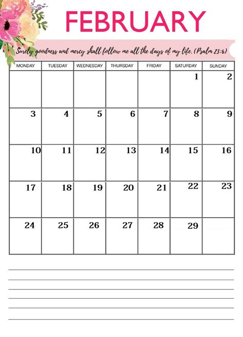 February 2020 Floral Wall Calendar May 2017 Calendar February Calendar