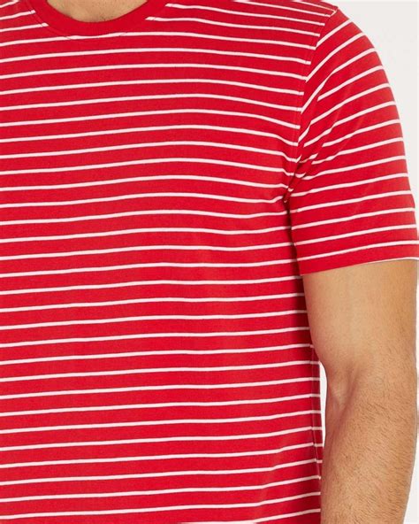 buy men s red striped t shirt for men red online at bewakoof