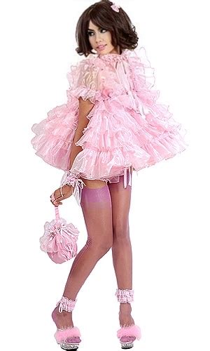 frilly pink paradise swishy sissy dress