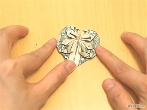 How To Fold A Dollar Into A Heart Origami Heart Dollar Fold