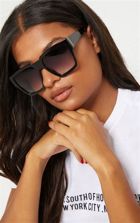Black Oversized Square Sunglasses Sunglasses Women Retro Sunglasses