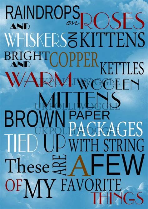 These Are A Few Of My Favorite Things Quote Posters Sound Of Music