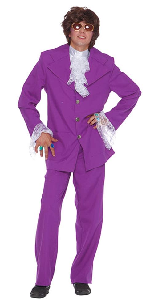 Austin Powers Sixties Purple Suit Mens Fancy Dress 1960s Movie 60s Adult Costume Ebay