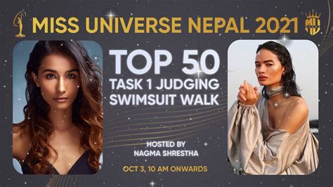task 1 swimsuit round judging miss universe nepal 2021 top 50 youtube