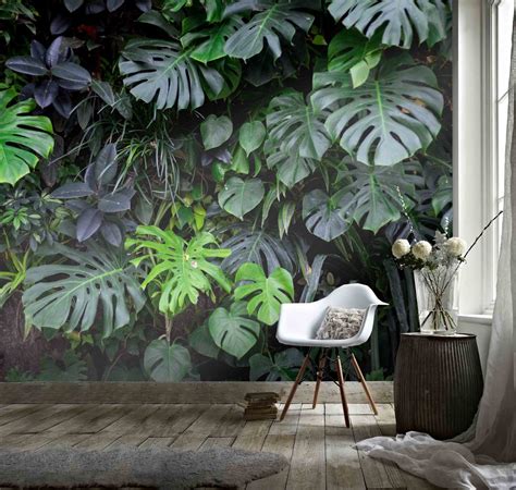 3d Tropical Plant Leaves Wall Mural Wallpaper 94