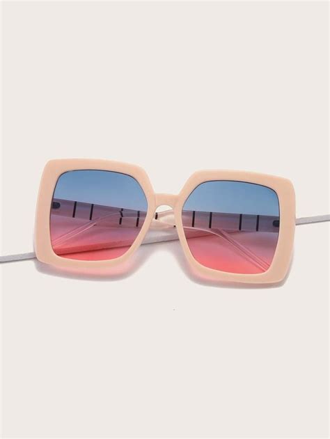 square frame gradient lens sunglasses shein usa stylish sunglasses sunglasses women kiss