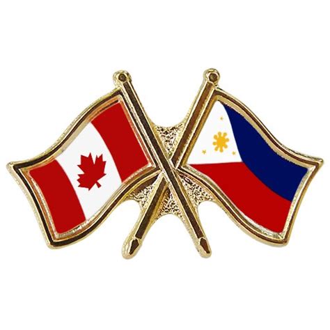 Canada Philippines Crossed Pin Crossed Flag Pin Friendship Pin
