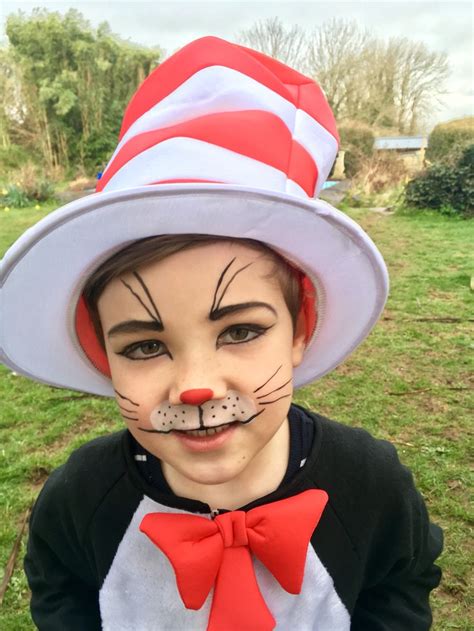 World Book Day 2018 Cat In The Hat Dr Seuss Costume Face Paint Makeup