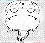 Pollywog Lineart Mascot Tadpole Character Cartoon Illustration Sad Graphic Clipart Vector Royalty Bored sketch template