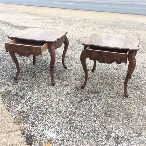 Baker Walnut French Provincial Tables A Pair Image 2 Of 9 French