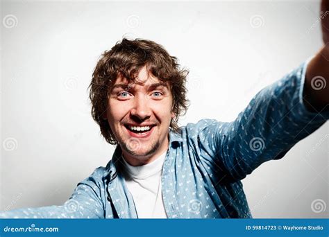 Handsome Young Man Holding Camera And Making Stock Image Image Of
