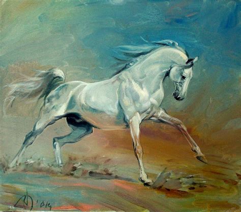 Horse Painting Oil Painting On Canvas Beautiful Horse White