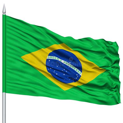 Sistema De La Bandera Del Brasil Que Agita Del Ejemplo Del Vector