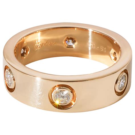 Cartier Love Diamond Ring In 18k Yellow Gold 046 Ctw For Sale At