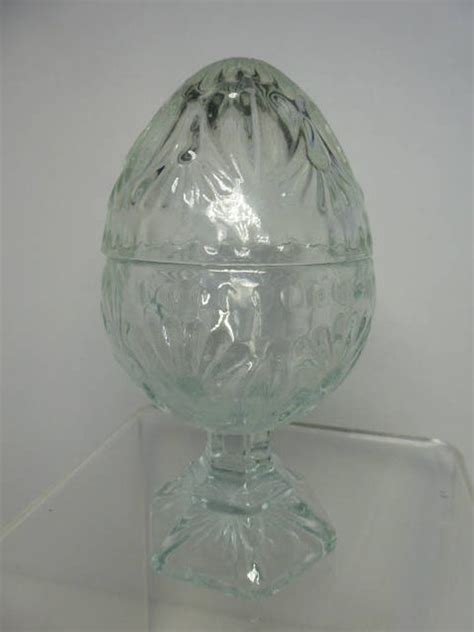 Vintage Avon Crystal Clear Glass Egg Trinket Candy Dish Easter Etsy