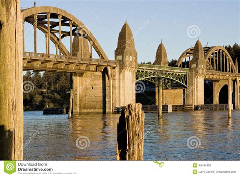 Bridge Over The Siuslaw River Florence Oregon Stock Photo