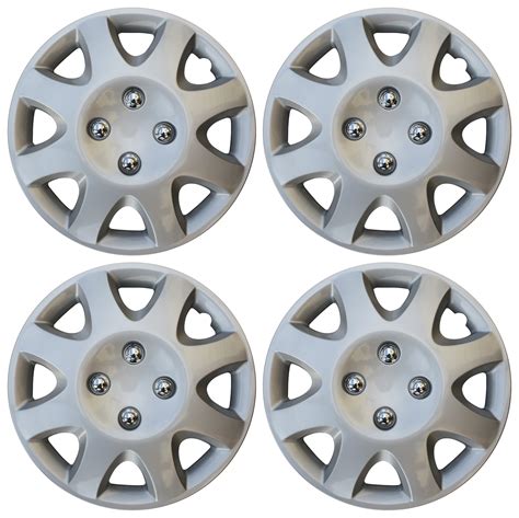 4pc Set 15 Inch Silver Hubcap Wheel Cover Oem Replacement Full Lug Skin
