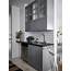 Grey Kitchen With A Tile Wall  COCO LAPINE DESIGNCOCO DESIGN