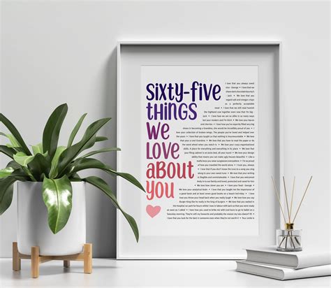REASONS We Love You Personalized Birthday Gift Gift For Etsy