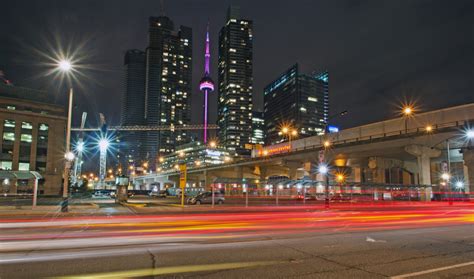 Wallpaper City Longexposure Urban Toronto Night Skyscraper