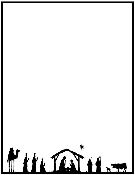Religious Free Printable Christmas Border Clipart
