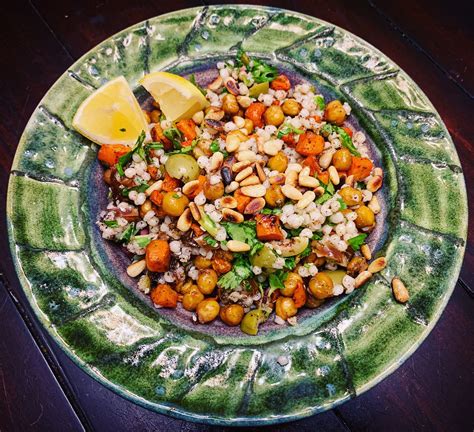Bahārāt Spiced Couscous Salad with Crispy Chickpeas Carrots Dates