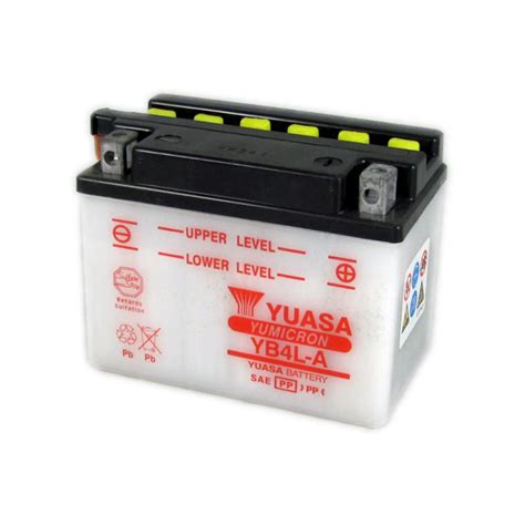 Motorcycle batteries provide a burst of energy to the engine so the motorcycle can start and run. Yuasa Motorcycle Battery YB4L-B 12V 4.0Ah From County ...