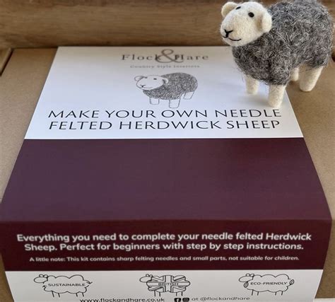 make your own needle felted herdwick sheep kit — flock and hare