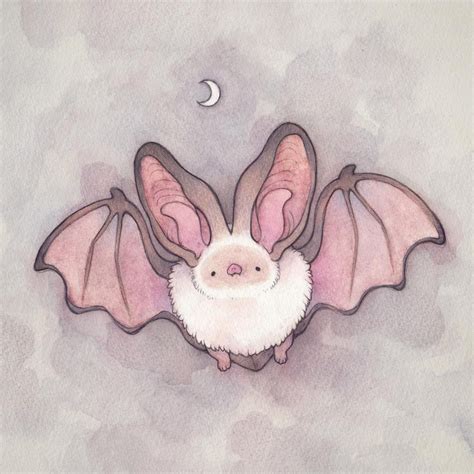 Cute Bat Painting Cute Bat Furry Drawing Learn To Draw Cute Drawings