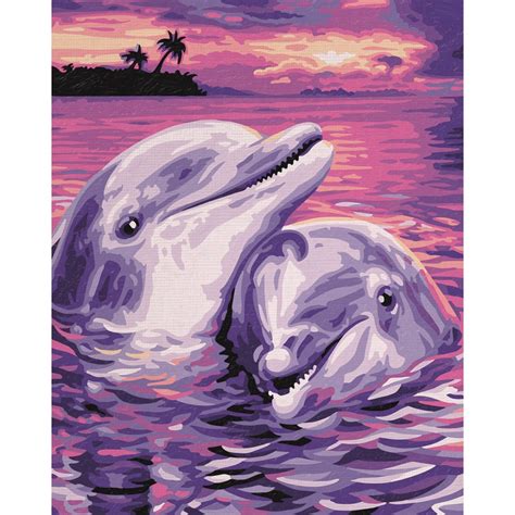 Mālen 'ein zeichen machen, abgrenzen, bunt verzieren. Delfine Malen nach Zahlen Schipper 24 x 30 cm Tiere ...