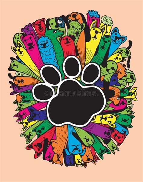 Hand Drawn Doodle Funny Dogs Set Stock Vector Illustration Of Animal