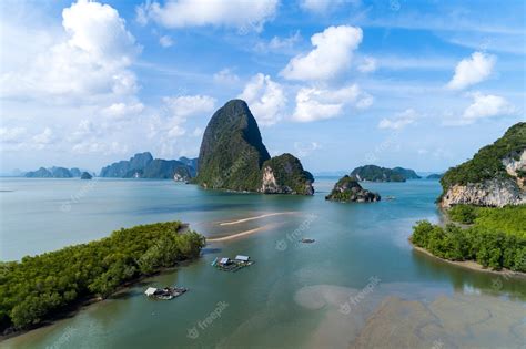 Premium Photo Aerial View Of Beautiful Scenery In Phang Nga Bay With