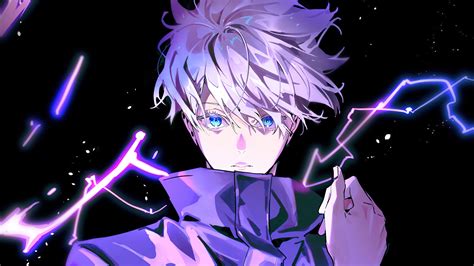 An Anime Character With Purple Hair And Blue Eyes Holding A Cell Phone