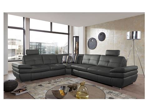 Our vintage greys sofa table features 2 drawers with felt line design. Modern Genuine-Leather Dark Grey Sectional | Corner ...