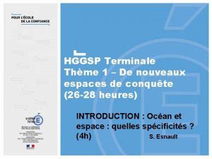 HGGSP Thme 1 De Nouveaux Espaces De Conqute