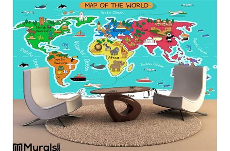 World Wall Map Mural United States Map