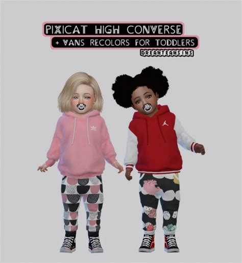 Pixicat High Converse Vans Recolors For Toddlers At Dream Team Sims Sims 4 Updates