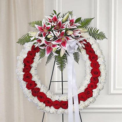 At such a difficult time, ordering funeral flower arrangements is a way to show a loved one that your thoughts and cares are with white flowers are used for funerals as a sign of condolence as they signify peace and love. Love Forever Wreath h3957 | Funeral Flowers Delivery in ...