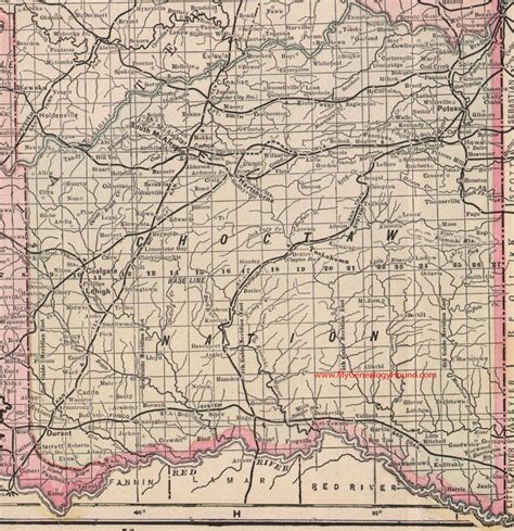 Choctaw Nation Indian Territory 1905 Map Choctaw Nation Indian