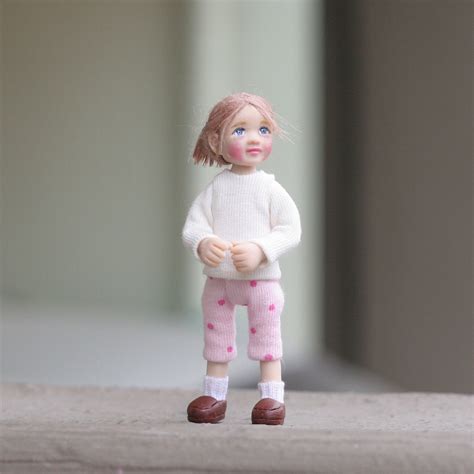112th Scale Ooak Dollhouse Miniature Poseable Little Girl Etsy